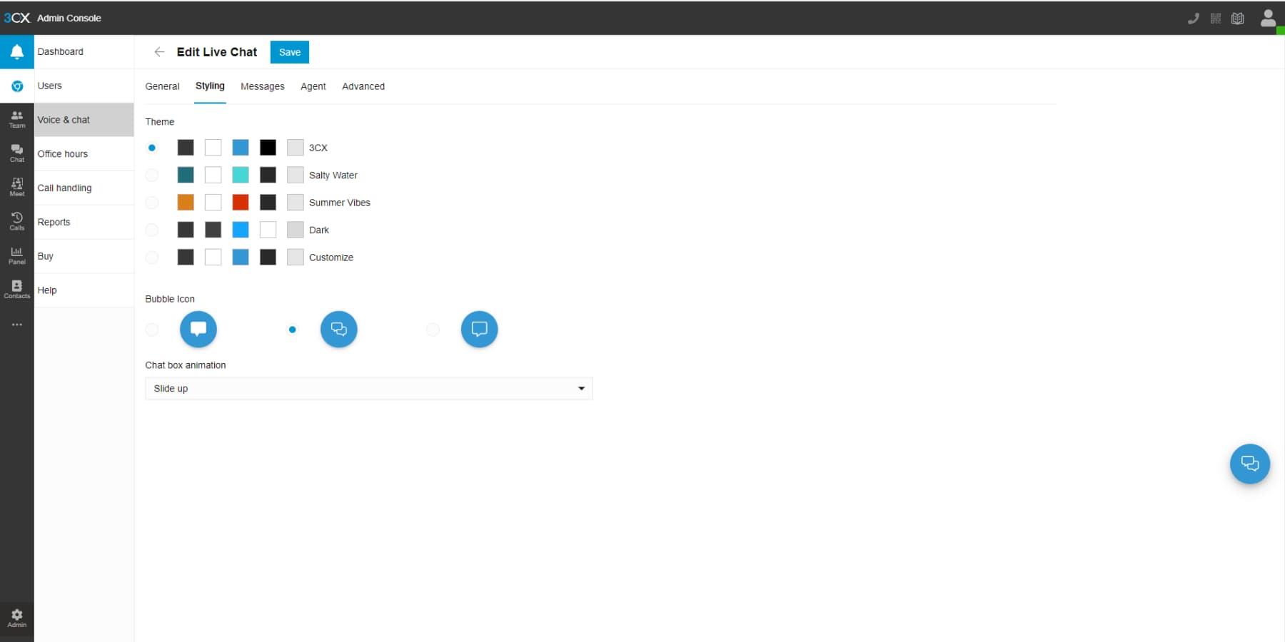 A screenshot of 3CX's WordPress Plugin Interface