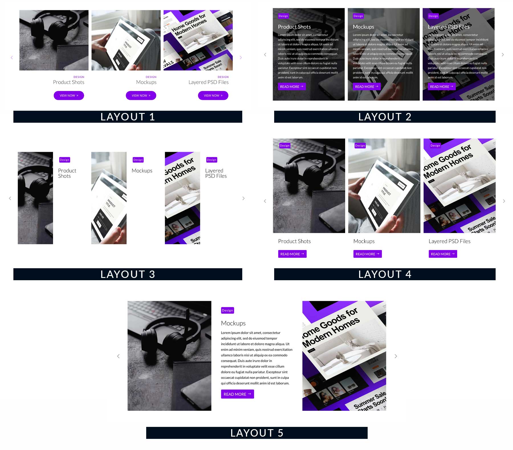 DE-Portfolio-Carousel layouts