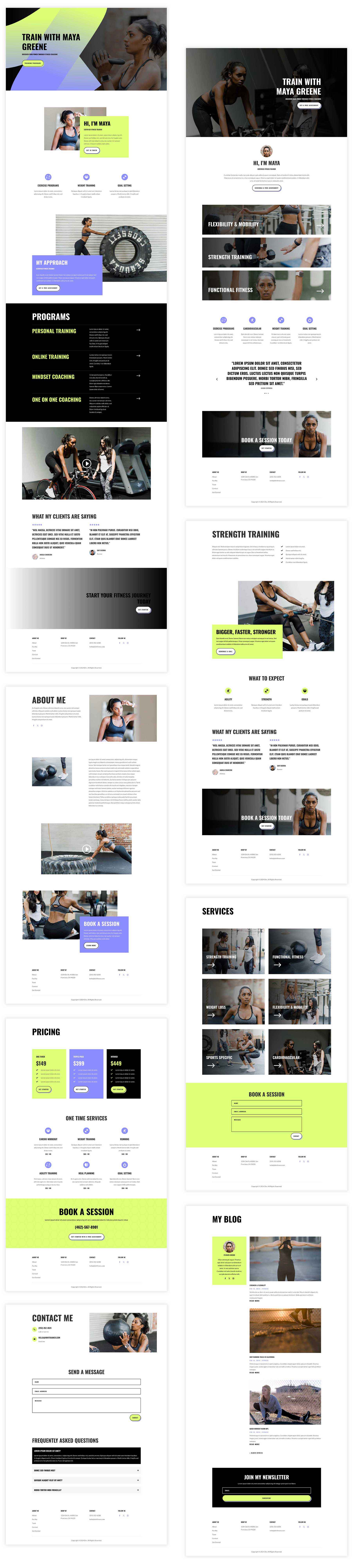 Fitness Trainer layout pack