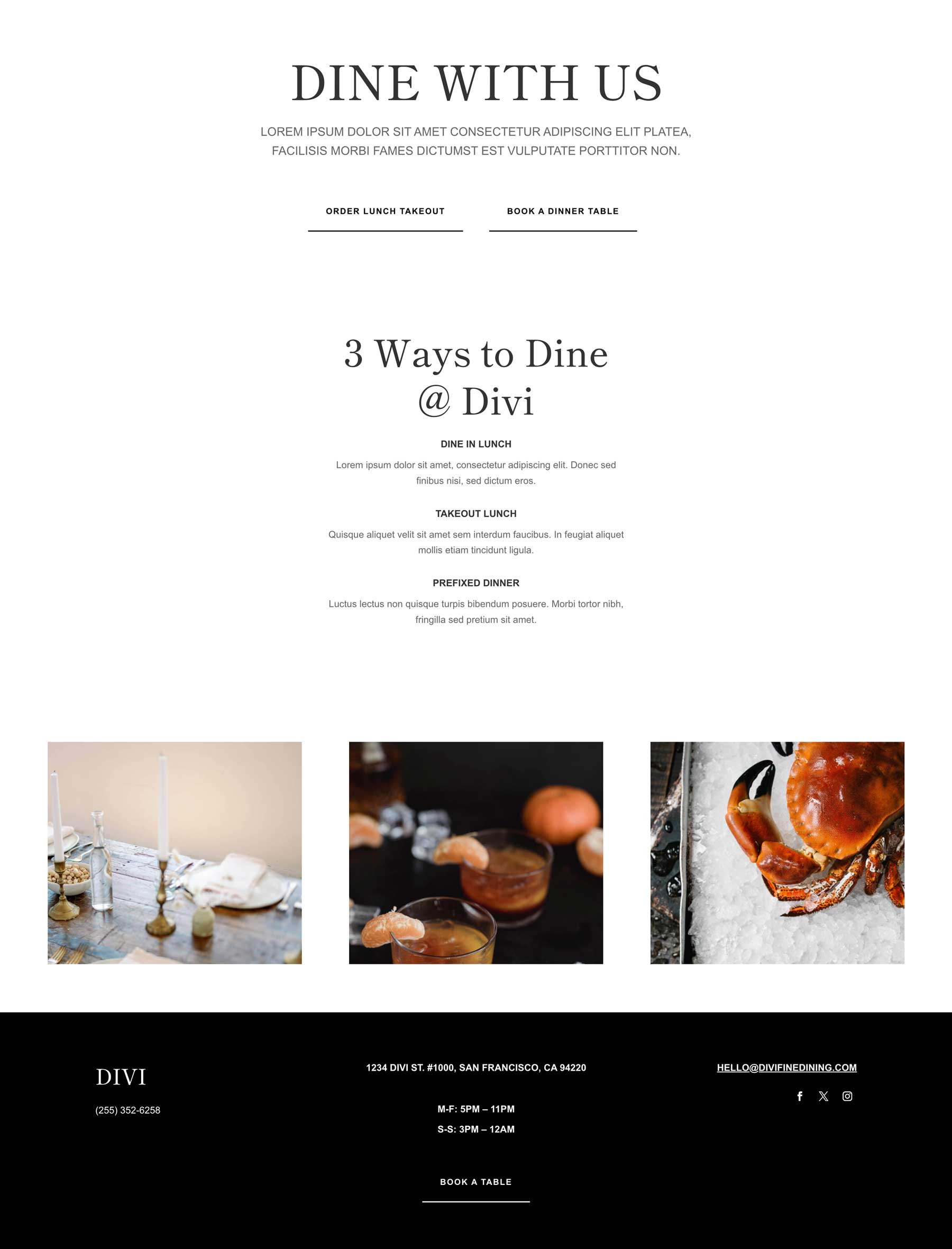 Fine Dining Layout Pack for Divi