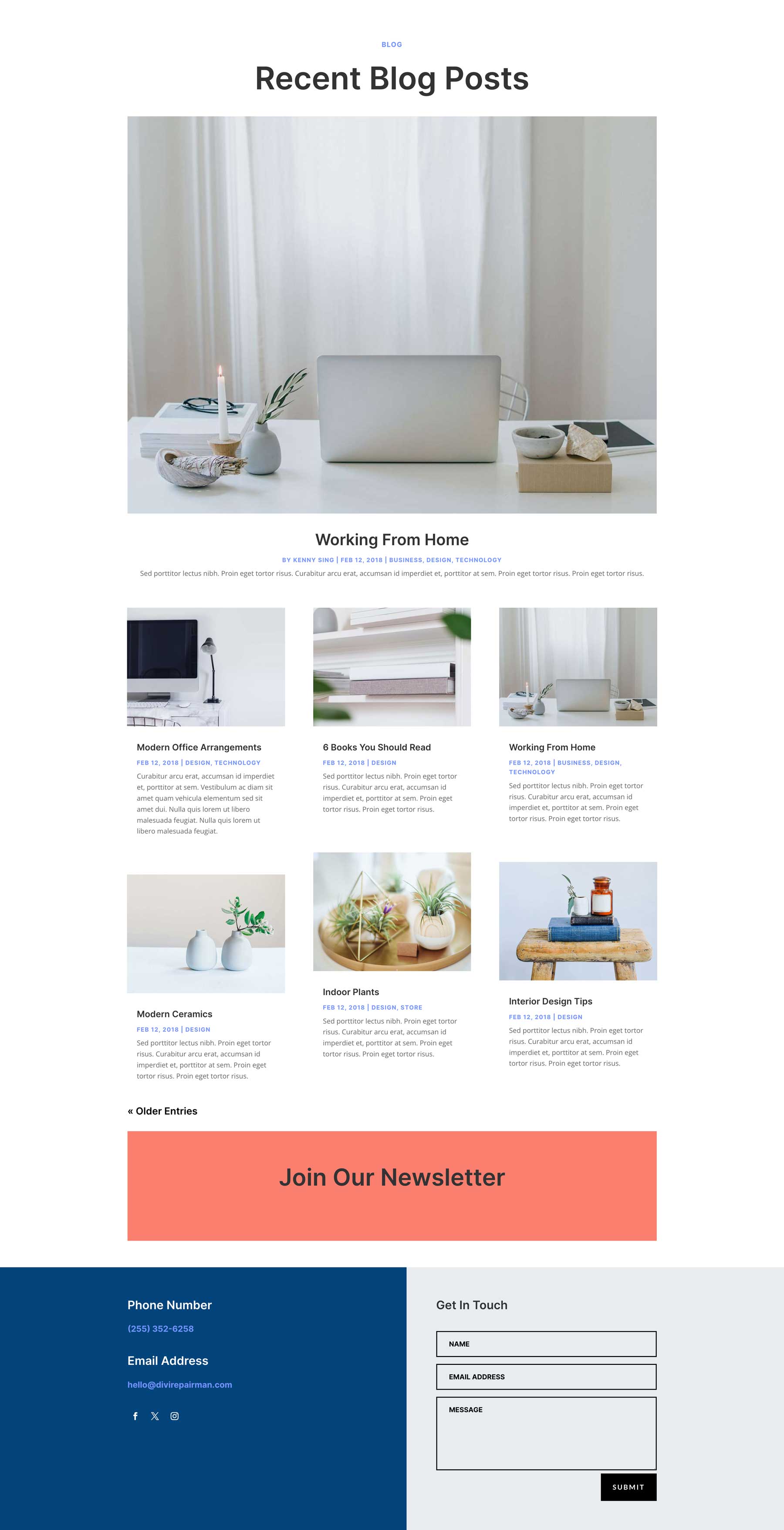 Repairman Layout Pack for Divi