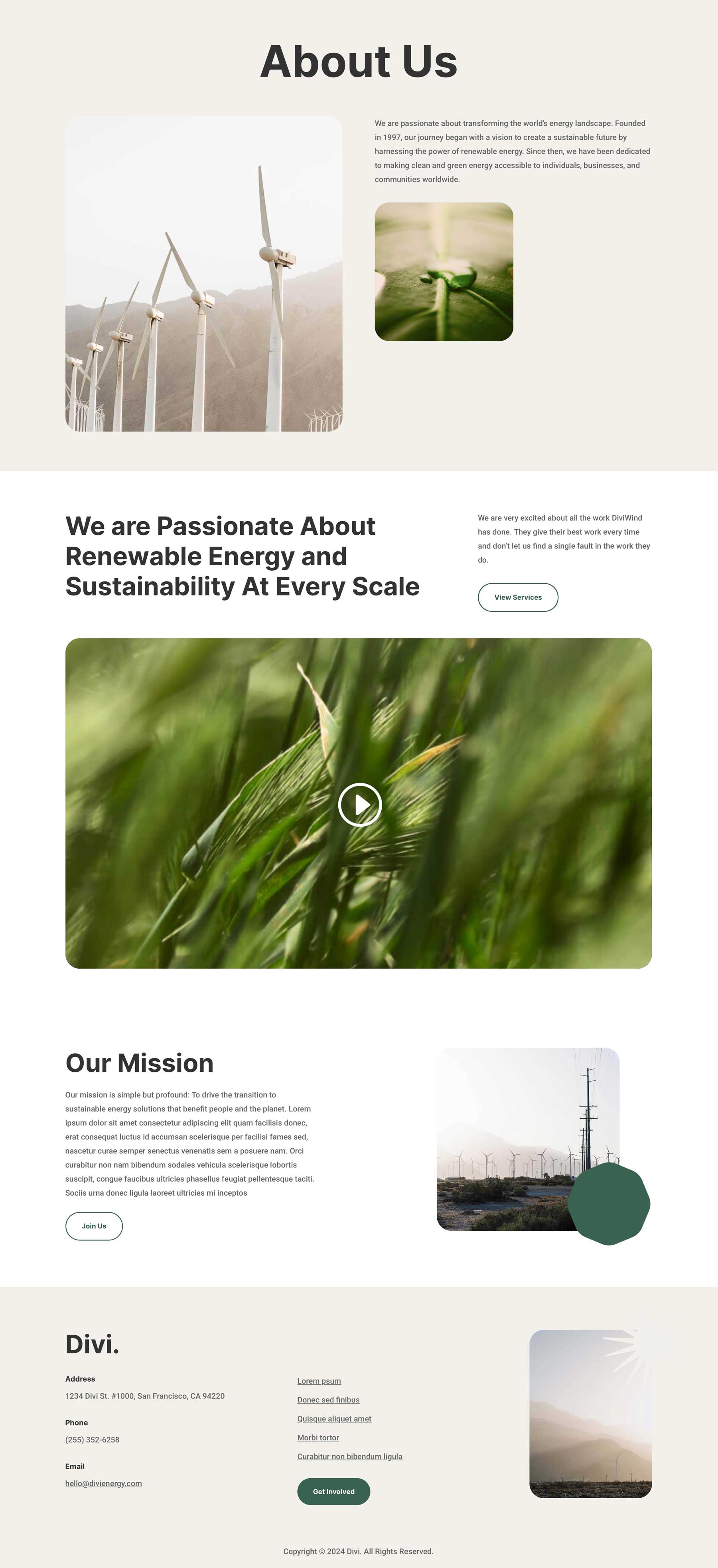 Sustainable Energy Layout Pack for Divi