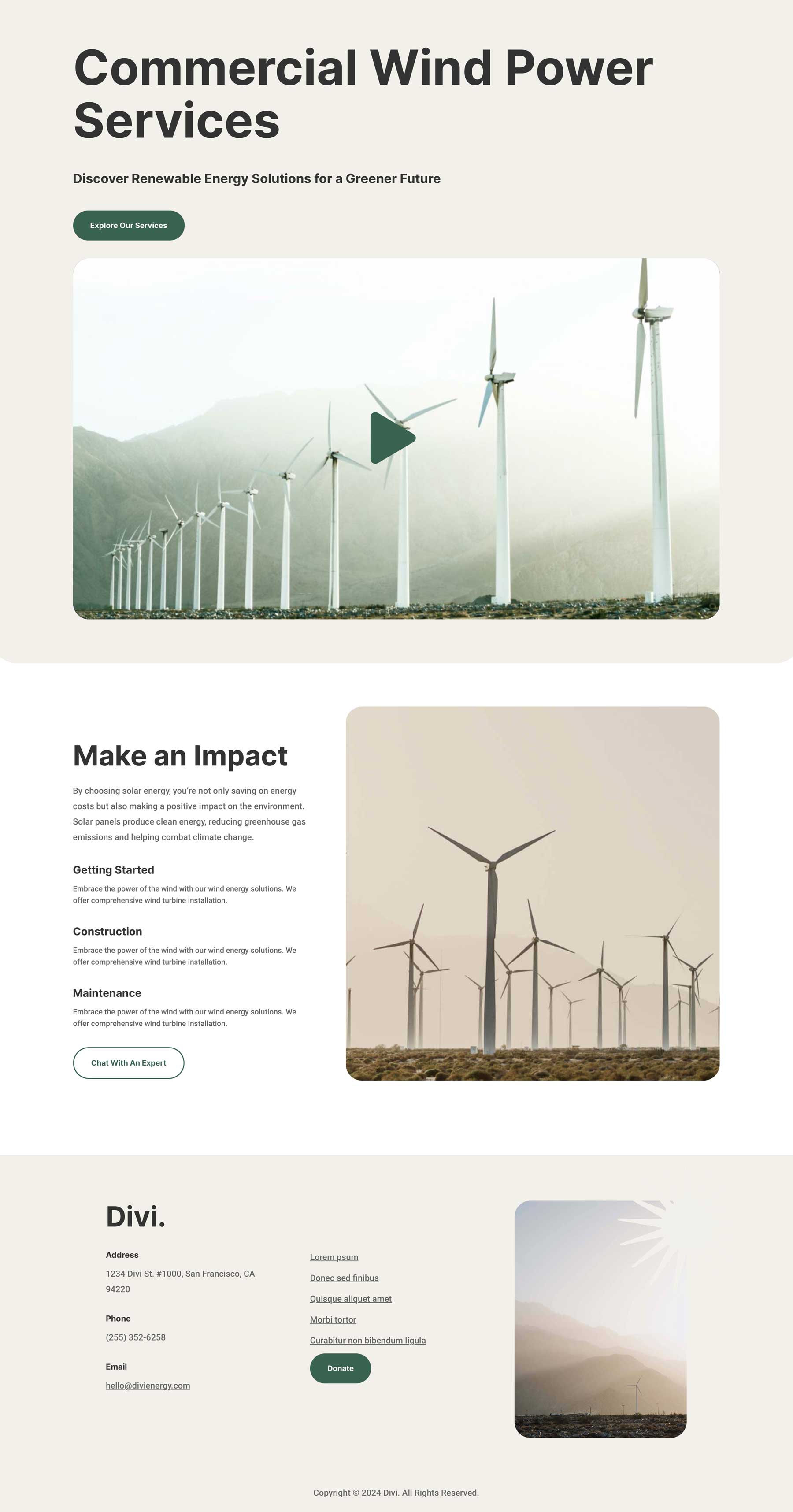 Sustainable Energy Layout Pack for Divi