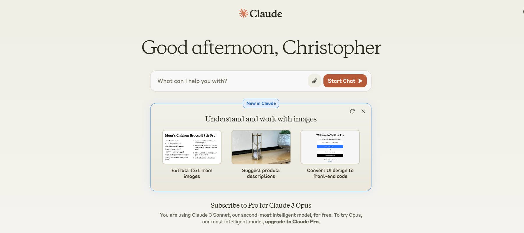 Claude - Homepage - March 4th 2024