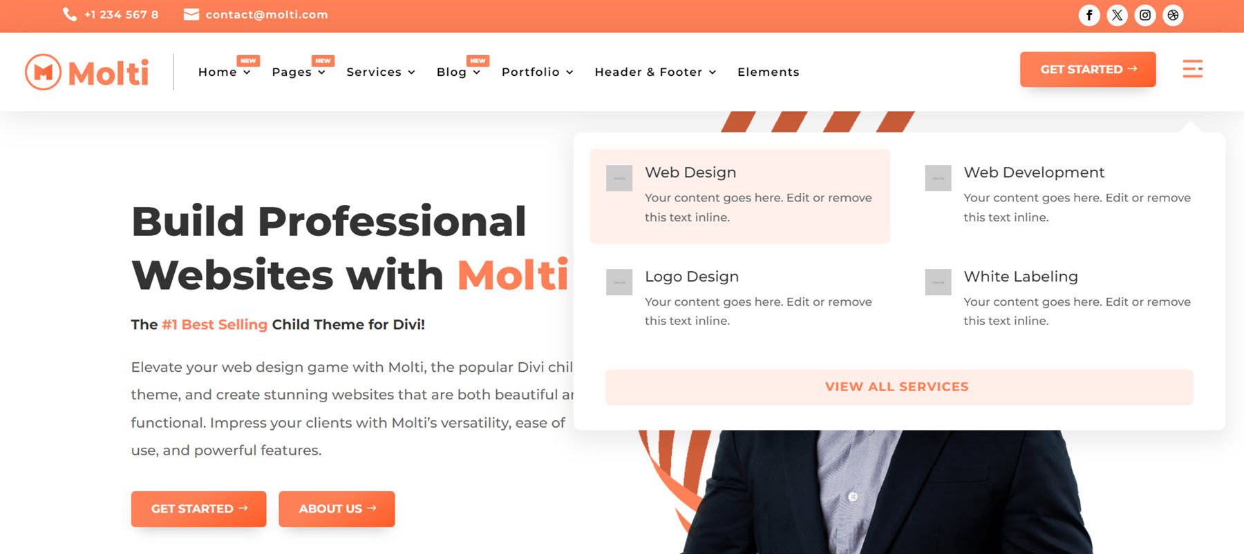 Molti Child Theme Header Layout