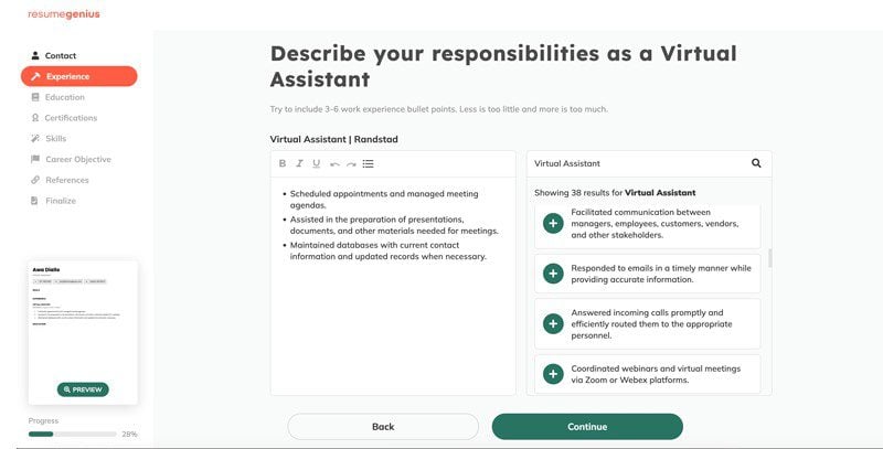Resume Genius AI + Visual Builder