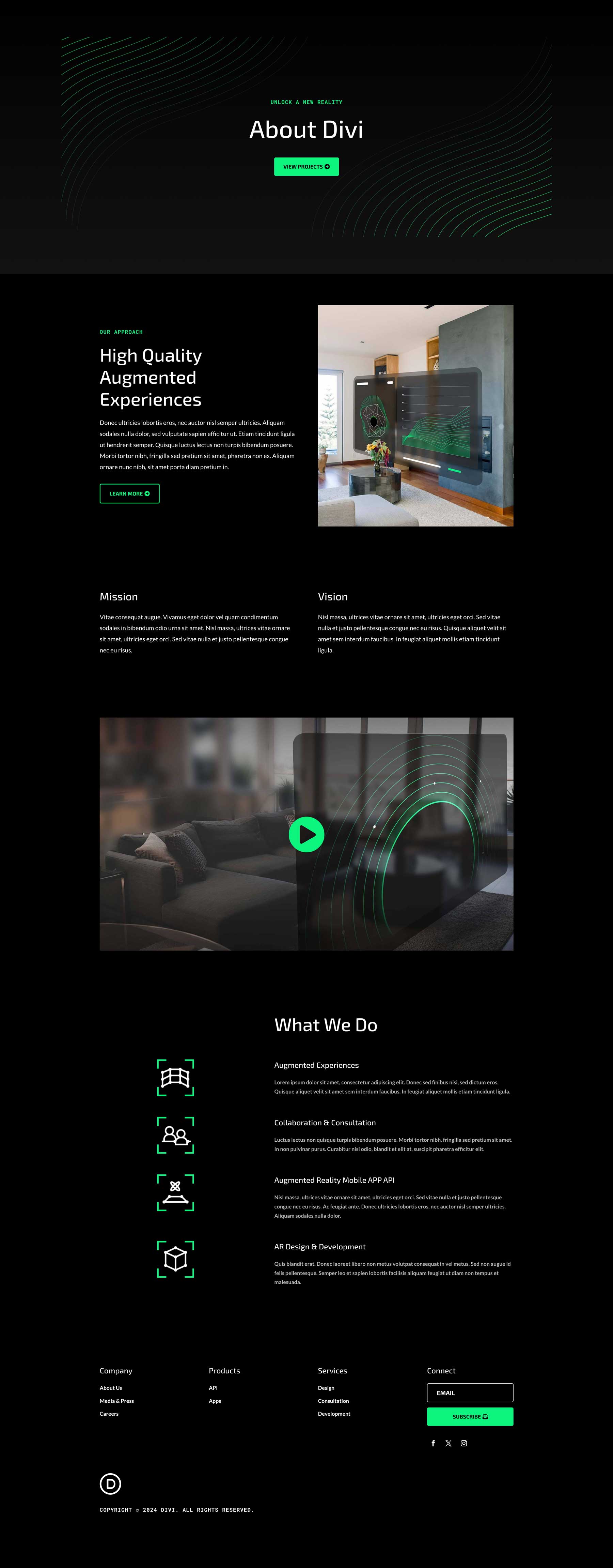 Augmented Reality Layout Pack for Divi