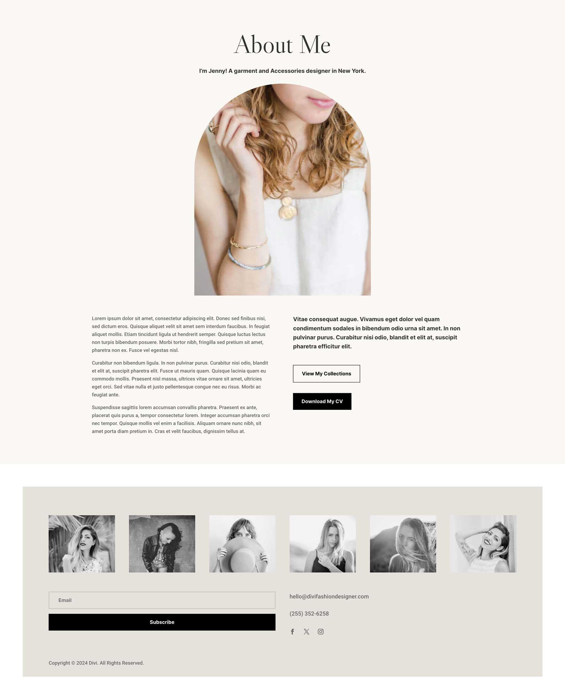 Clothing Designer Layout Pack for Divi