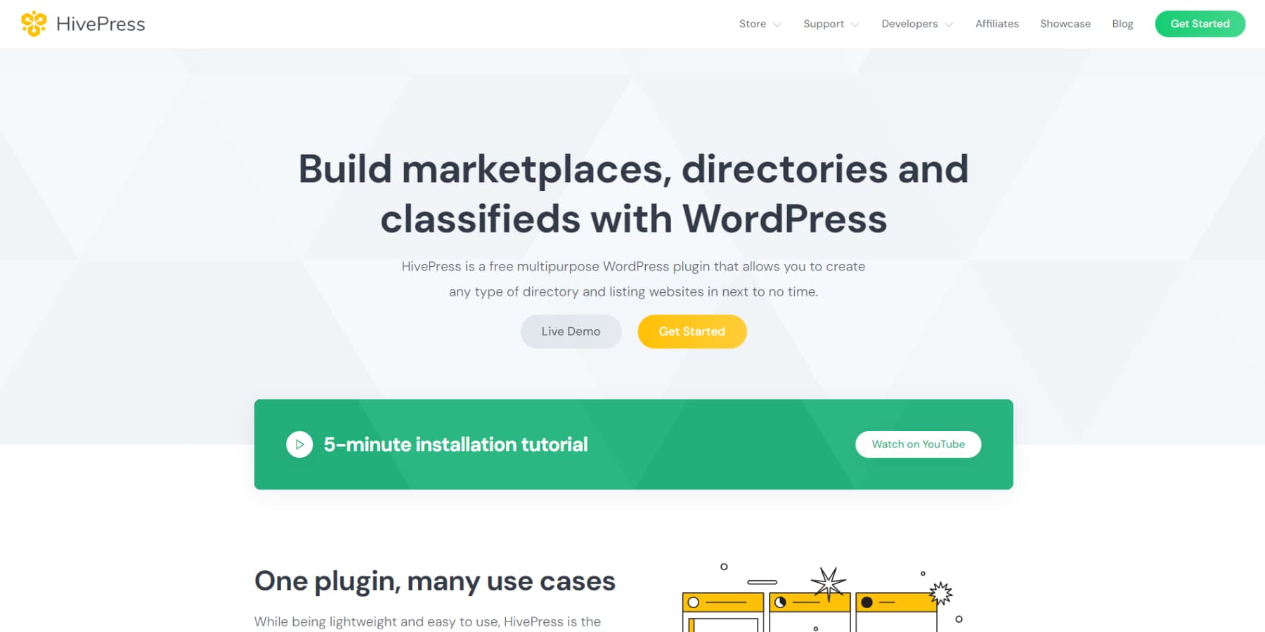 A screenshot of HivePress' homepage - Best WordPress Directory Plugins