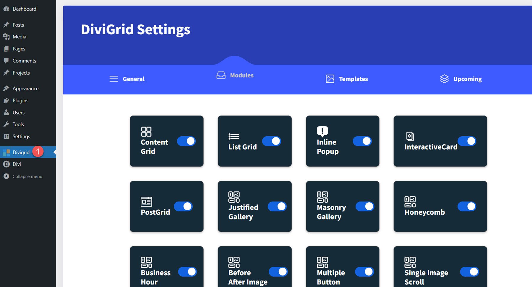 DiviGrid Settings