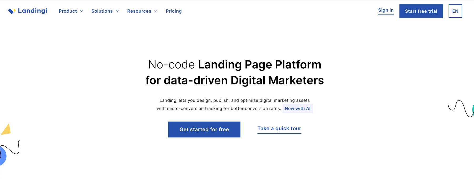 best AI landing page builder Landingi