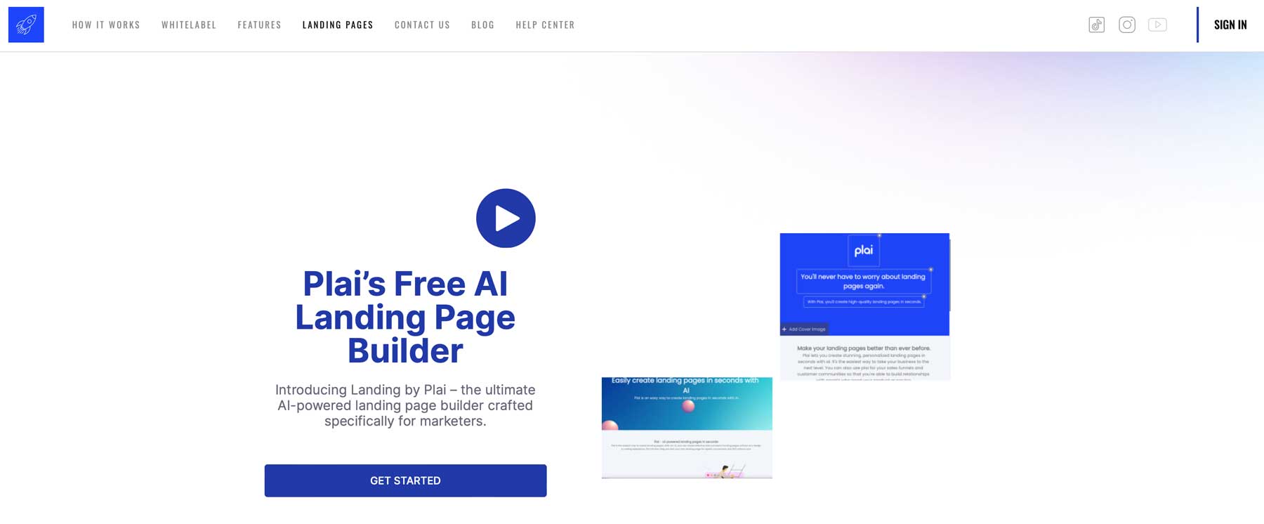 best AI landing page builders Plai