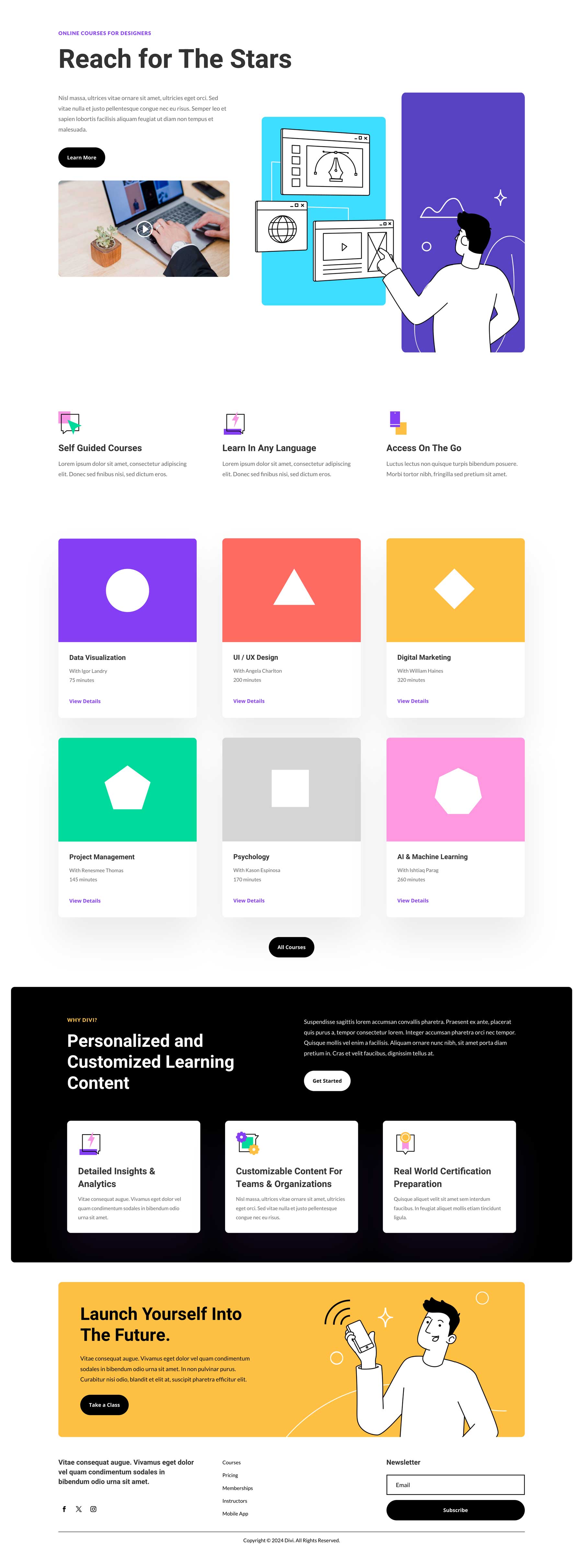 Online Learning Layout Pack for Divi