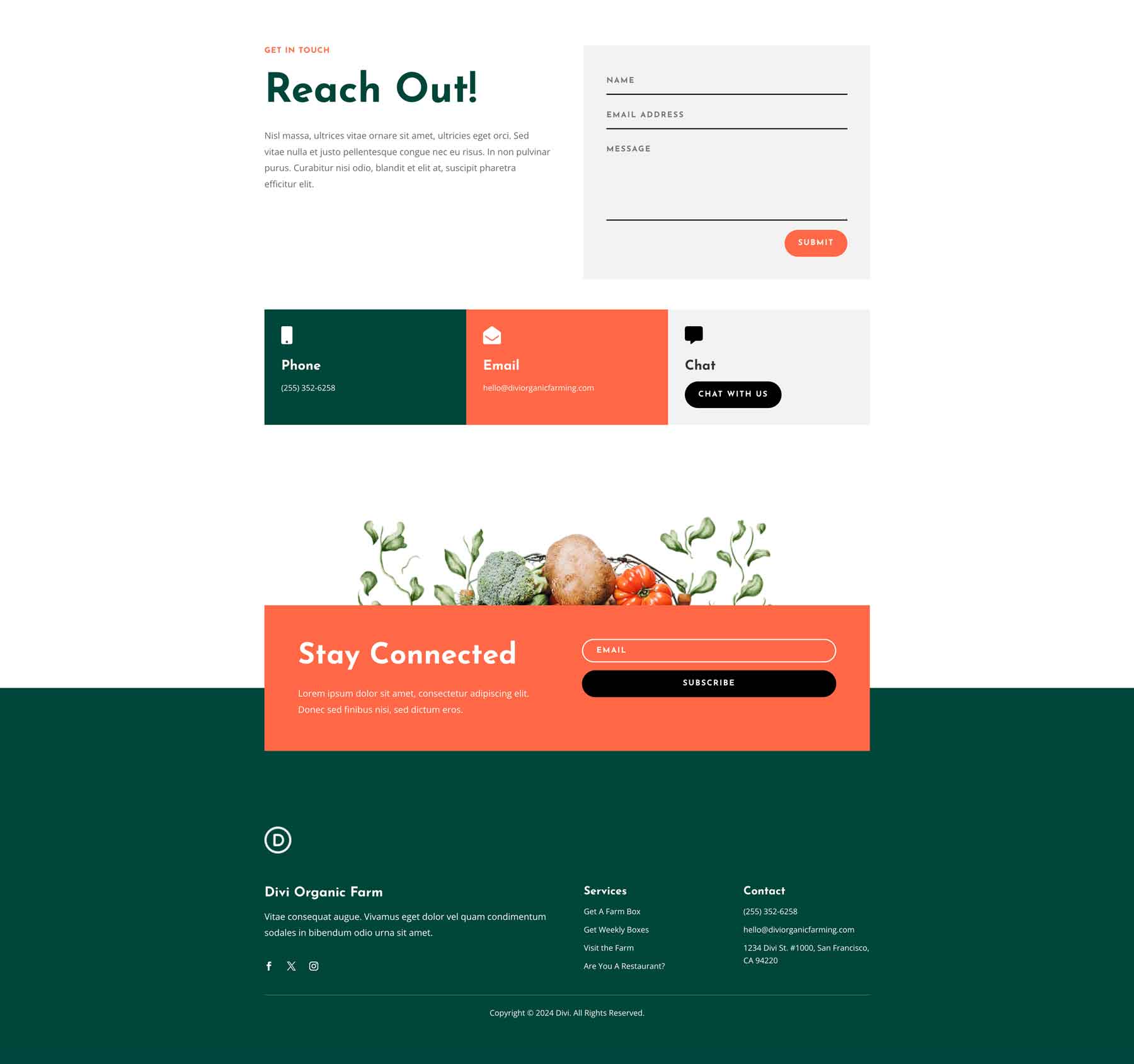 Produce Farm Layout Pack for Divi