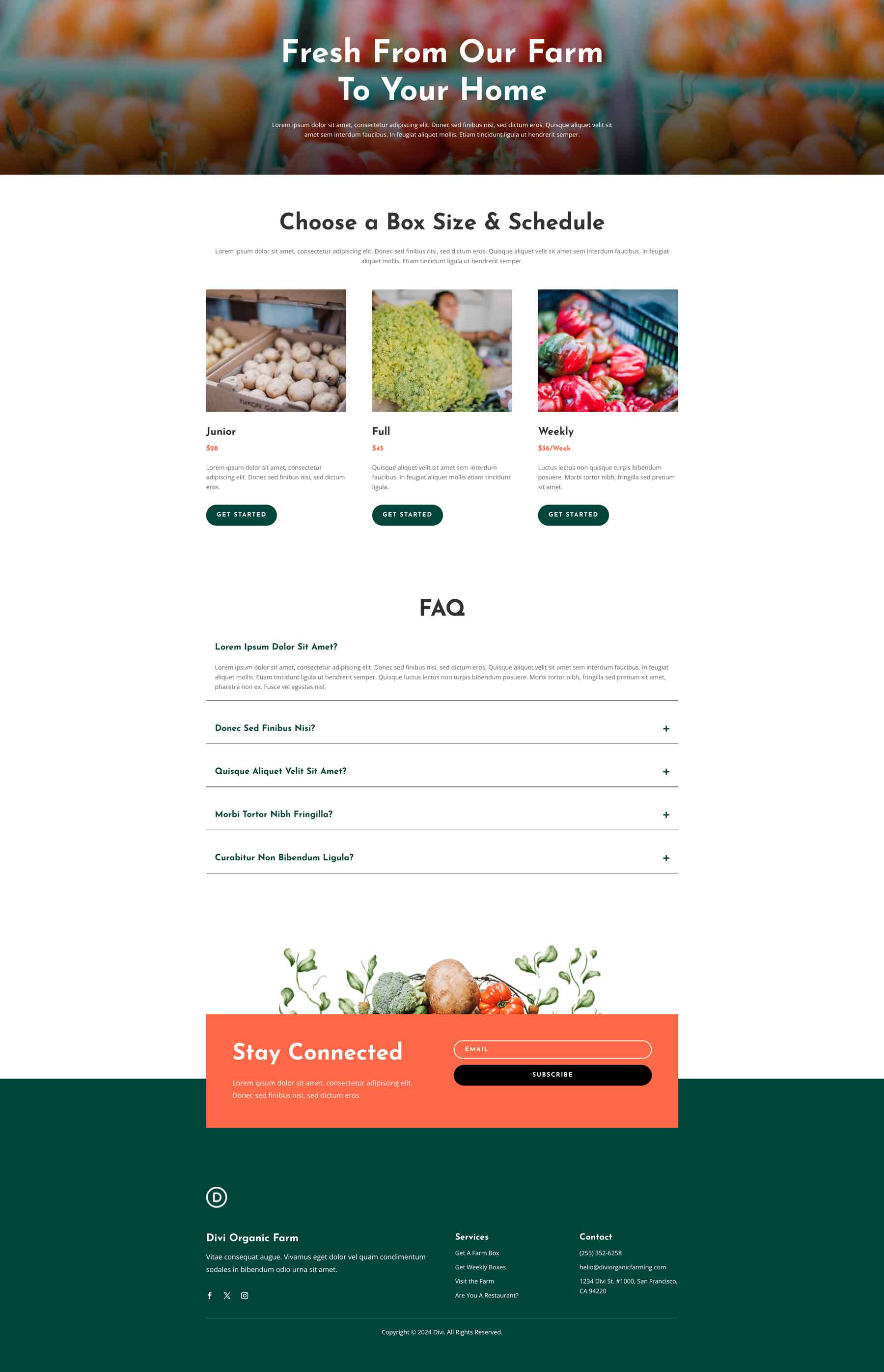 Produce Farm Layout Pack for Divi