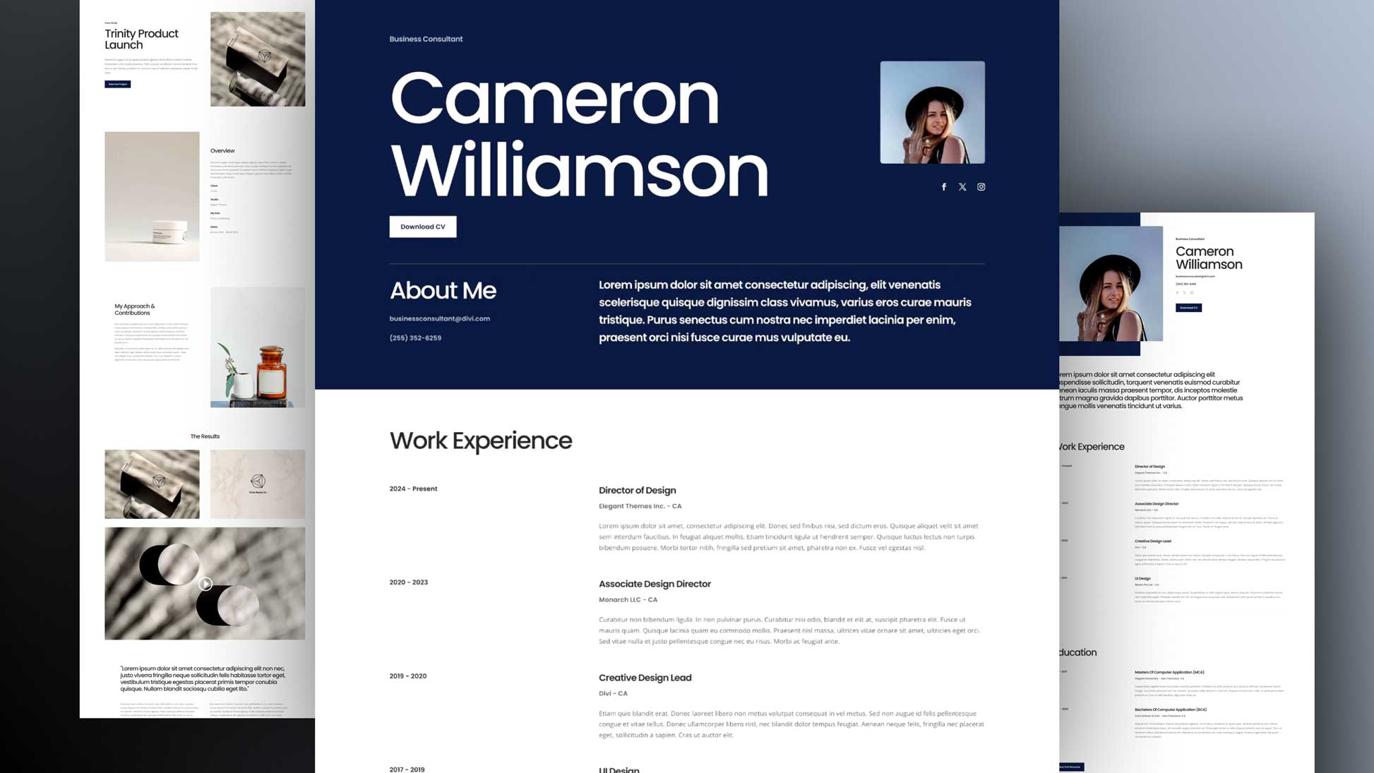 Get a Free Business CV Layout Pack For Divi