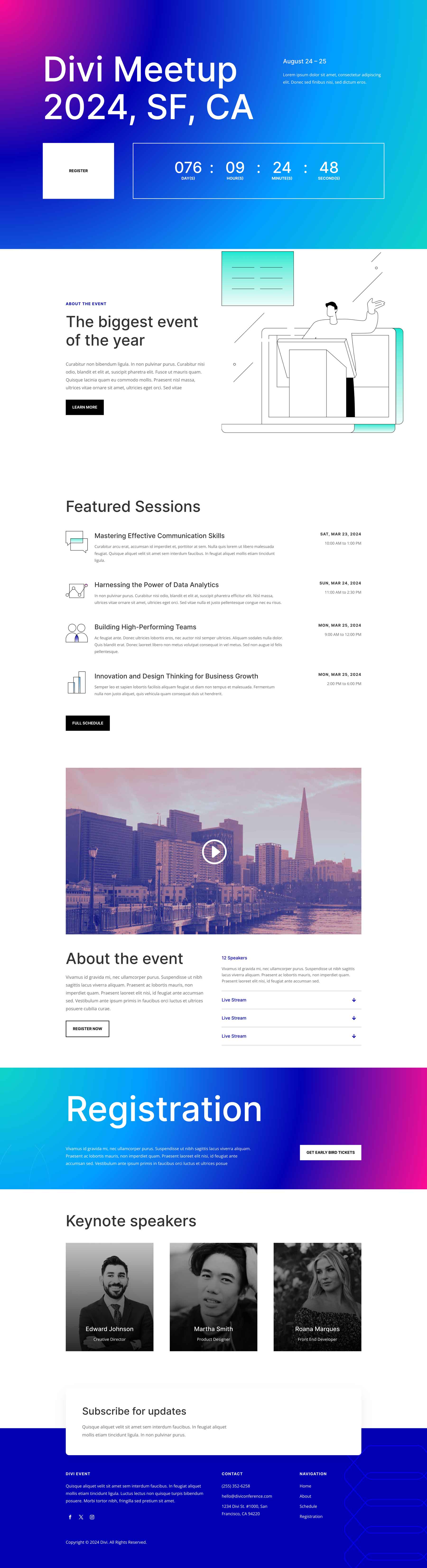 Conference Event Layout Pack for Divi