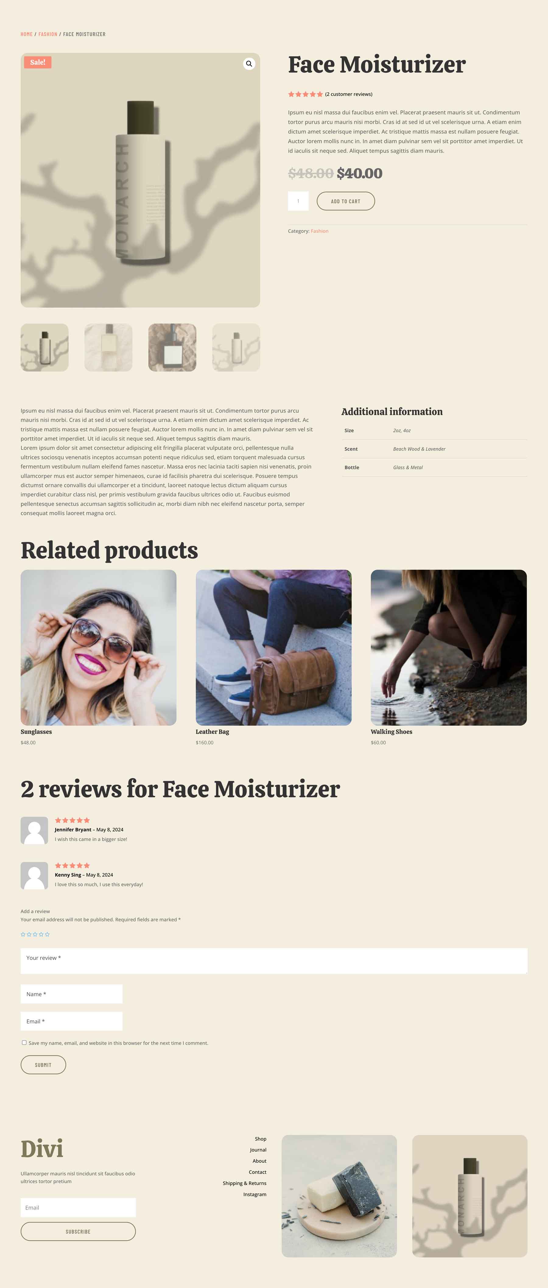 Skin Care Layout Pack for Divi