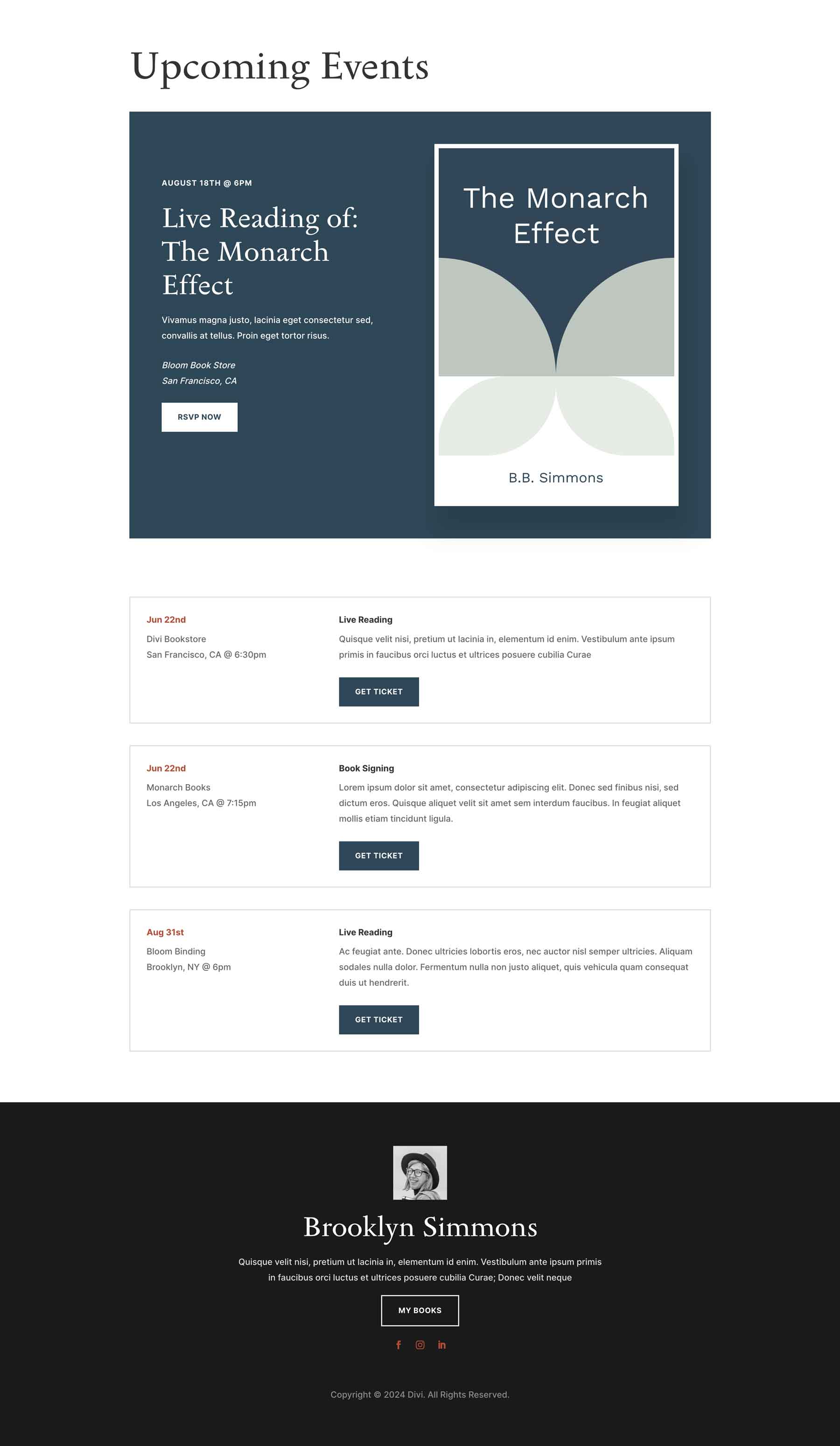 Writer Layout Pack for Divi