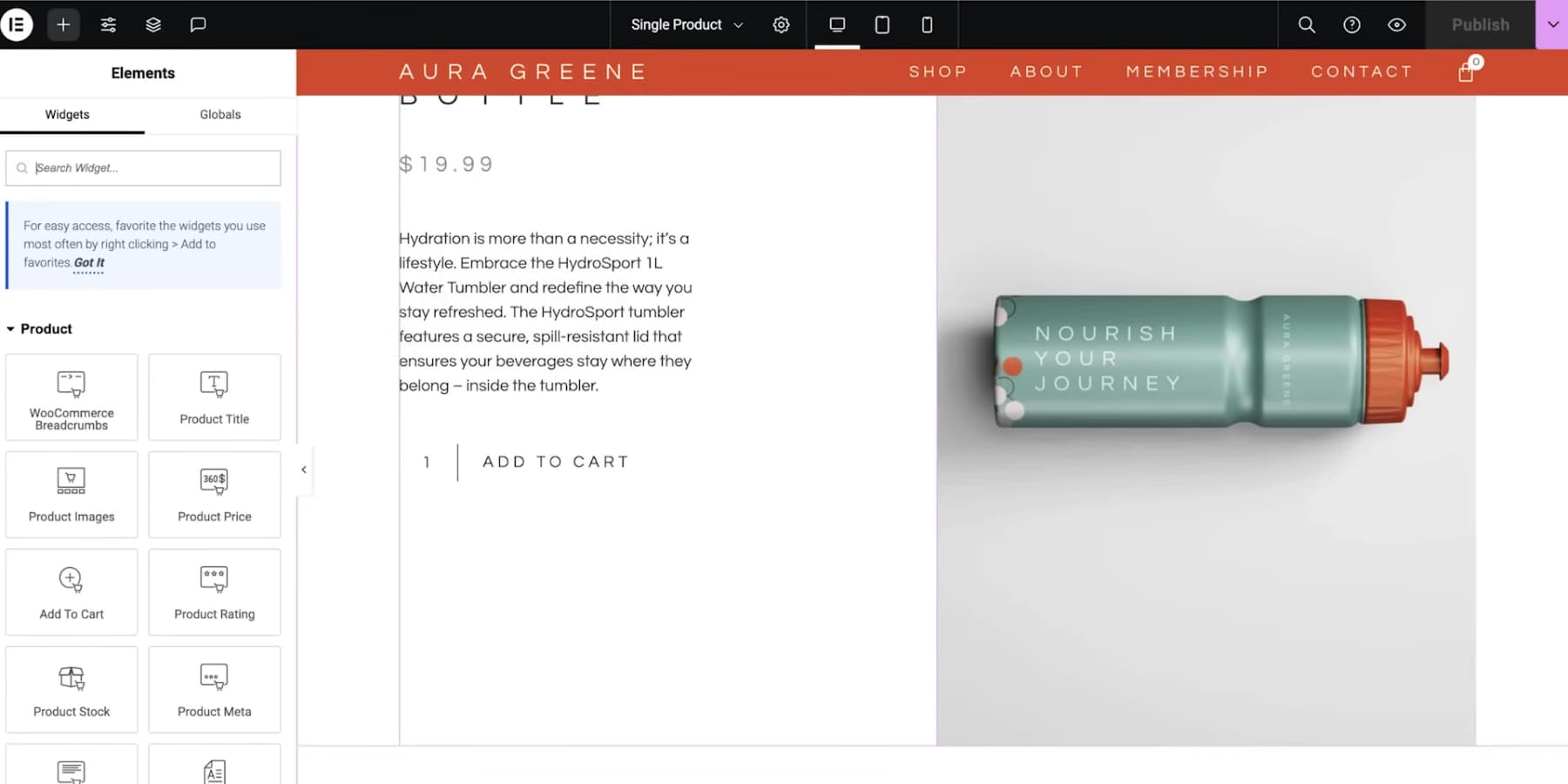 how to create a web page using google sites A screenshot of adding Elementor's single product template building