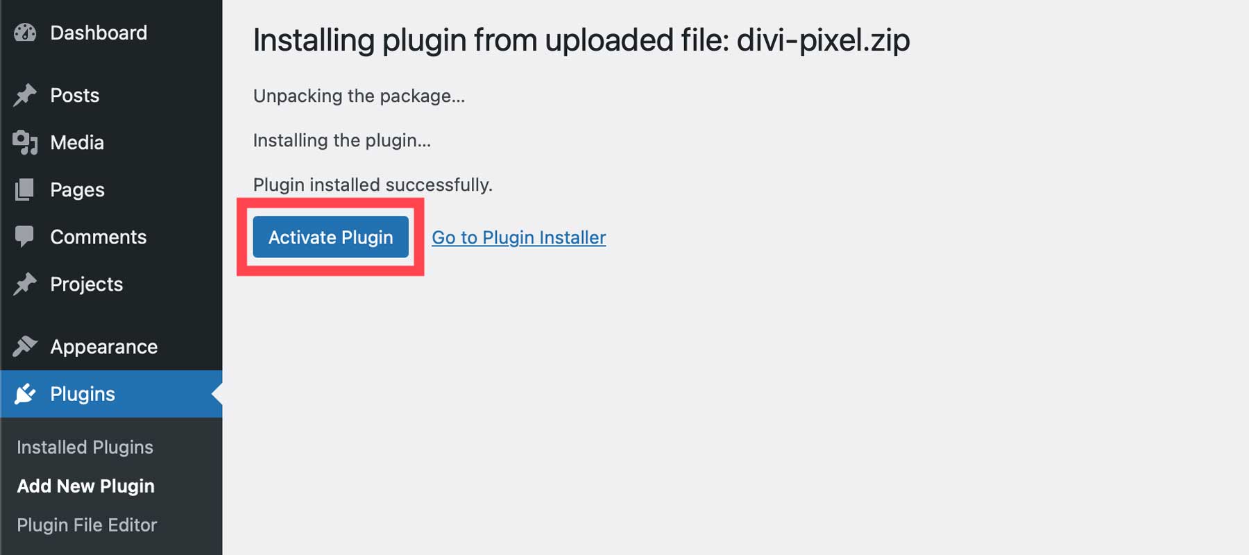 activate Divi Pixel