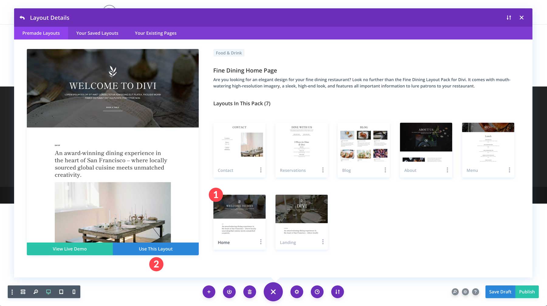load Divi layout
