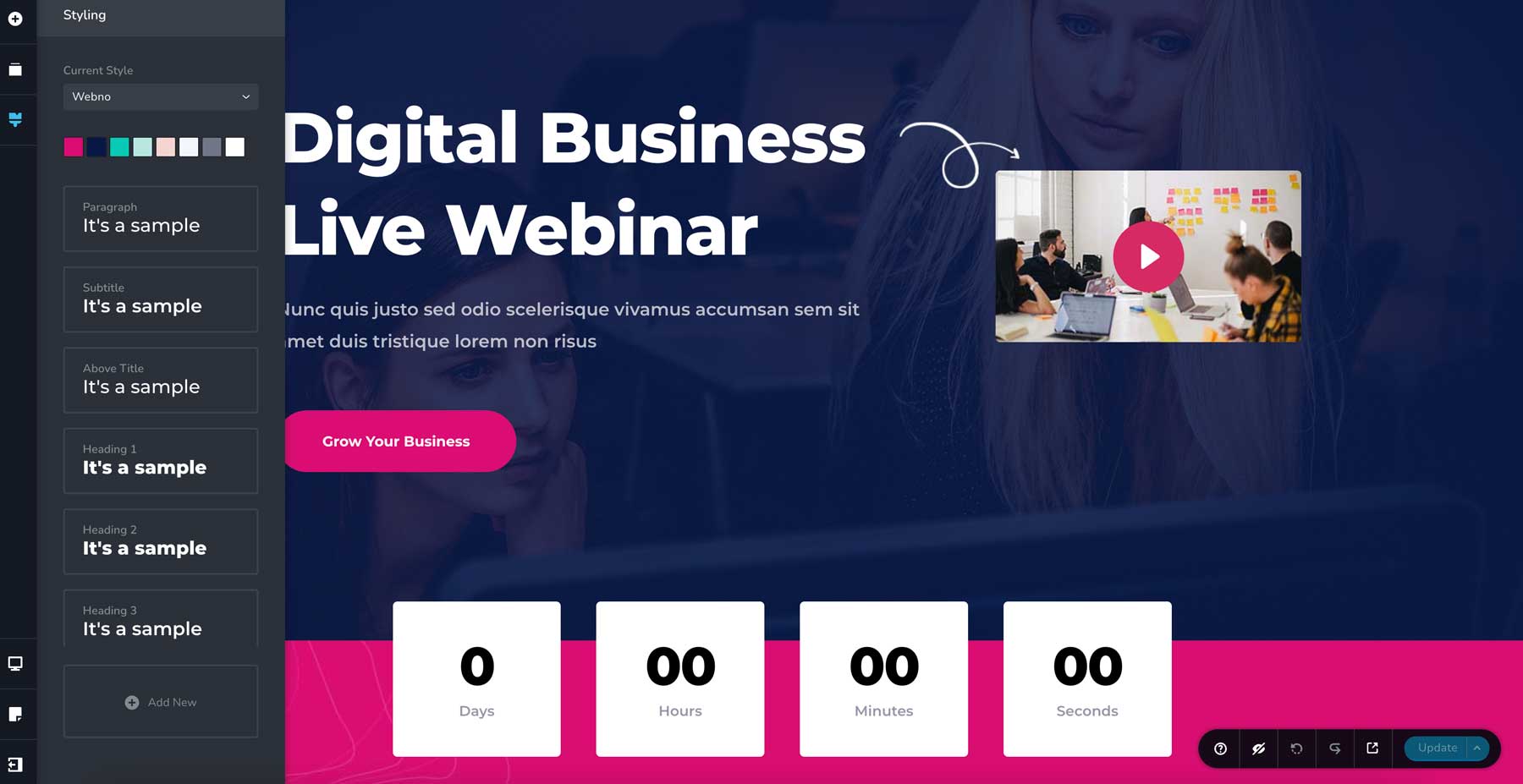 Brizy interface