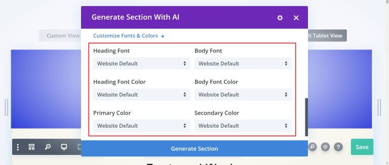 Section Generator How to Use Divi's New AI Section Generator