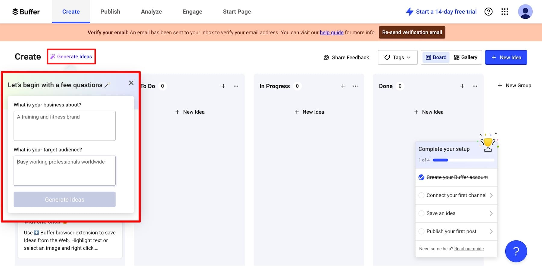 Buffer Generate Ideas Using Ai