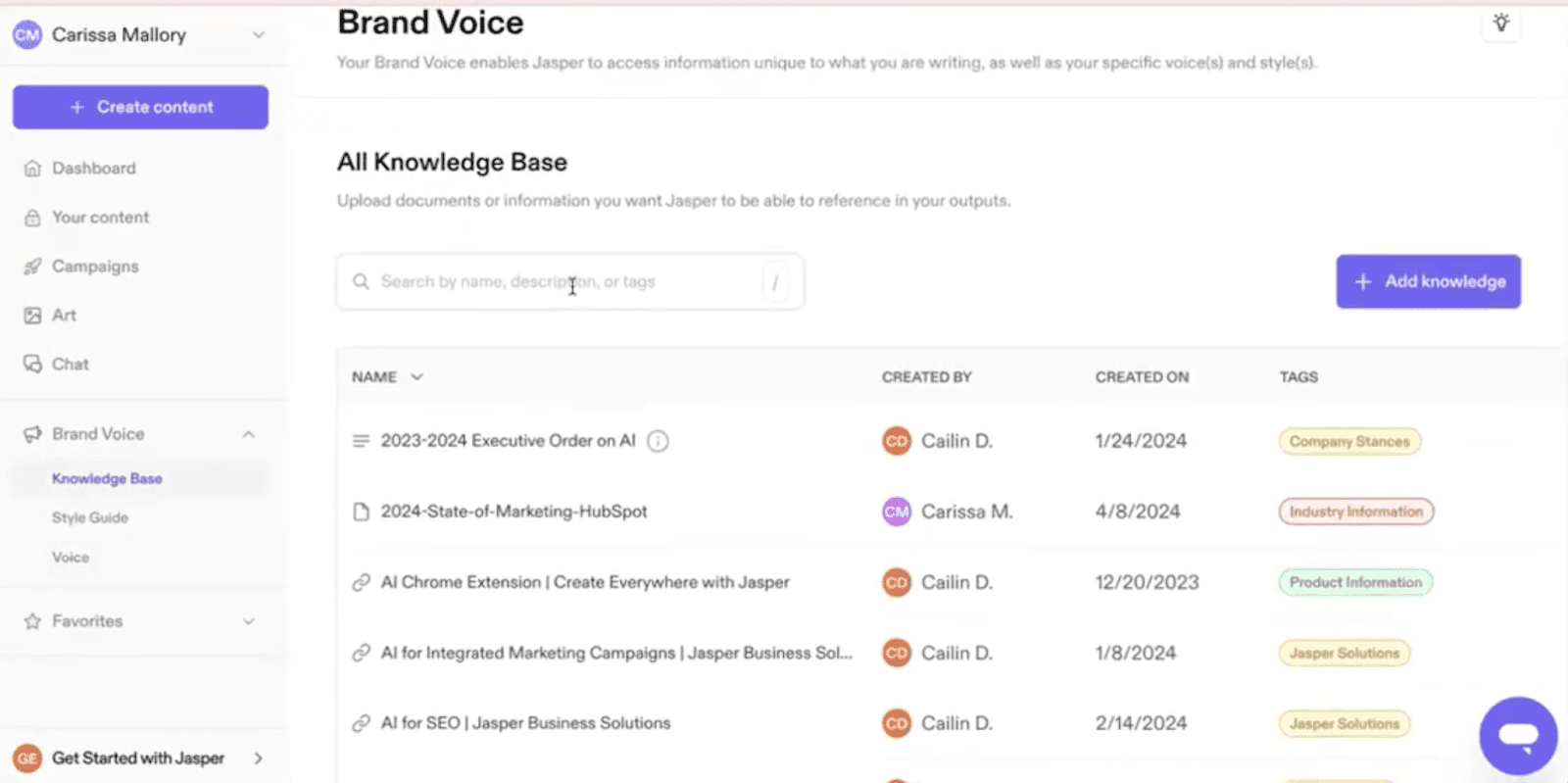 Jasper Knowledgebase