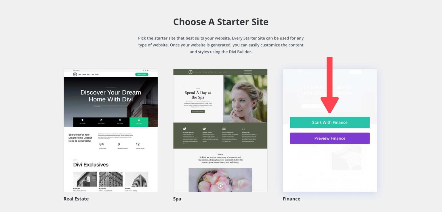 Onstail Website Example New Divi Starter Site for Finance (Quick Install)