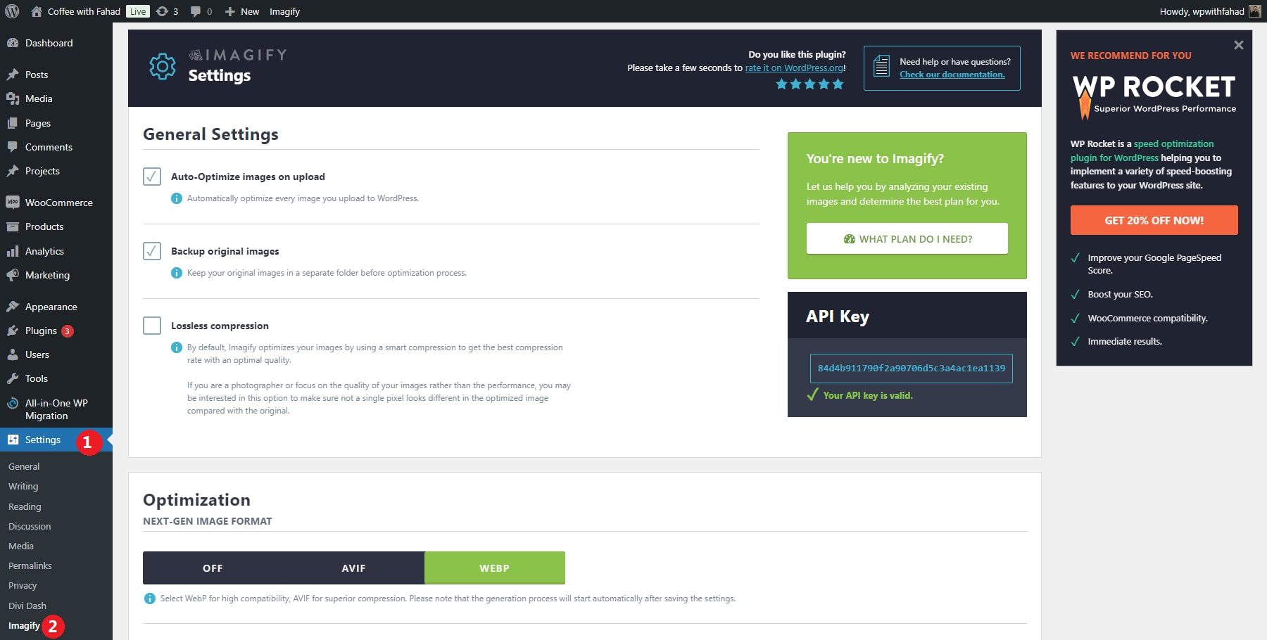 imagify settings