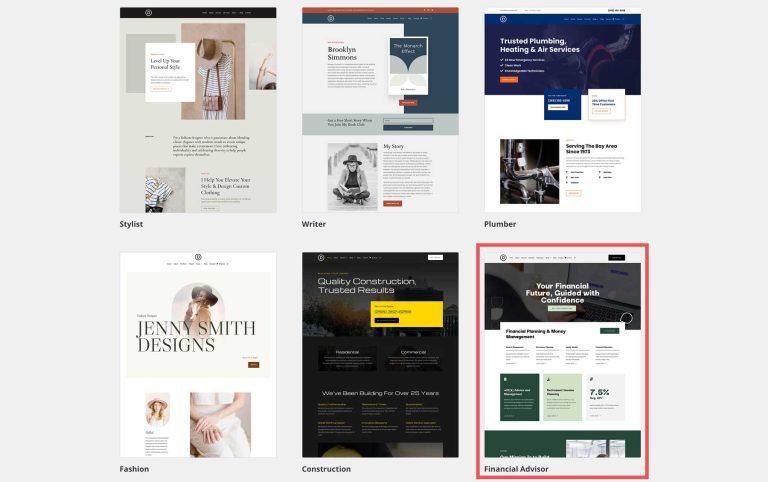Onstail Website Example New Starter Site for Financial Advisors (Quick Install)