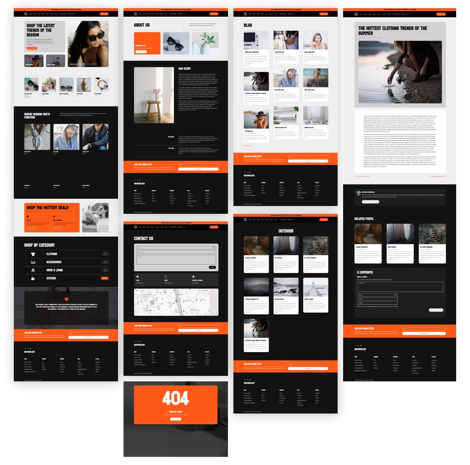 Online Store Pages And Templates Generated With Divi Quick Sites