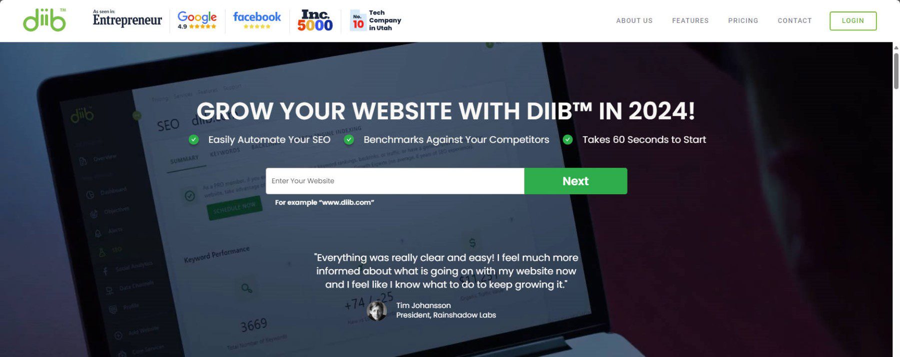 Diib - Homepage - February 2024