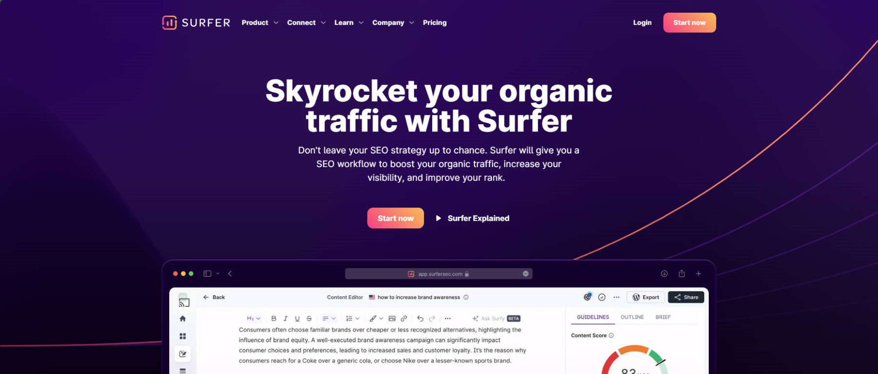 Surfer SEO AI - Homepage - February 2024