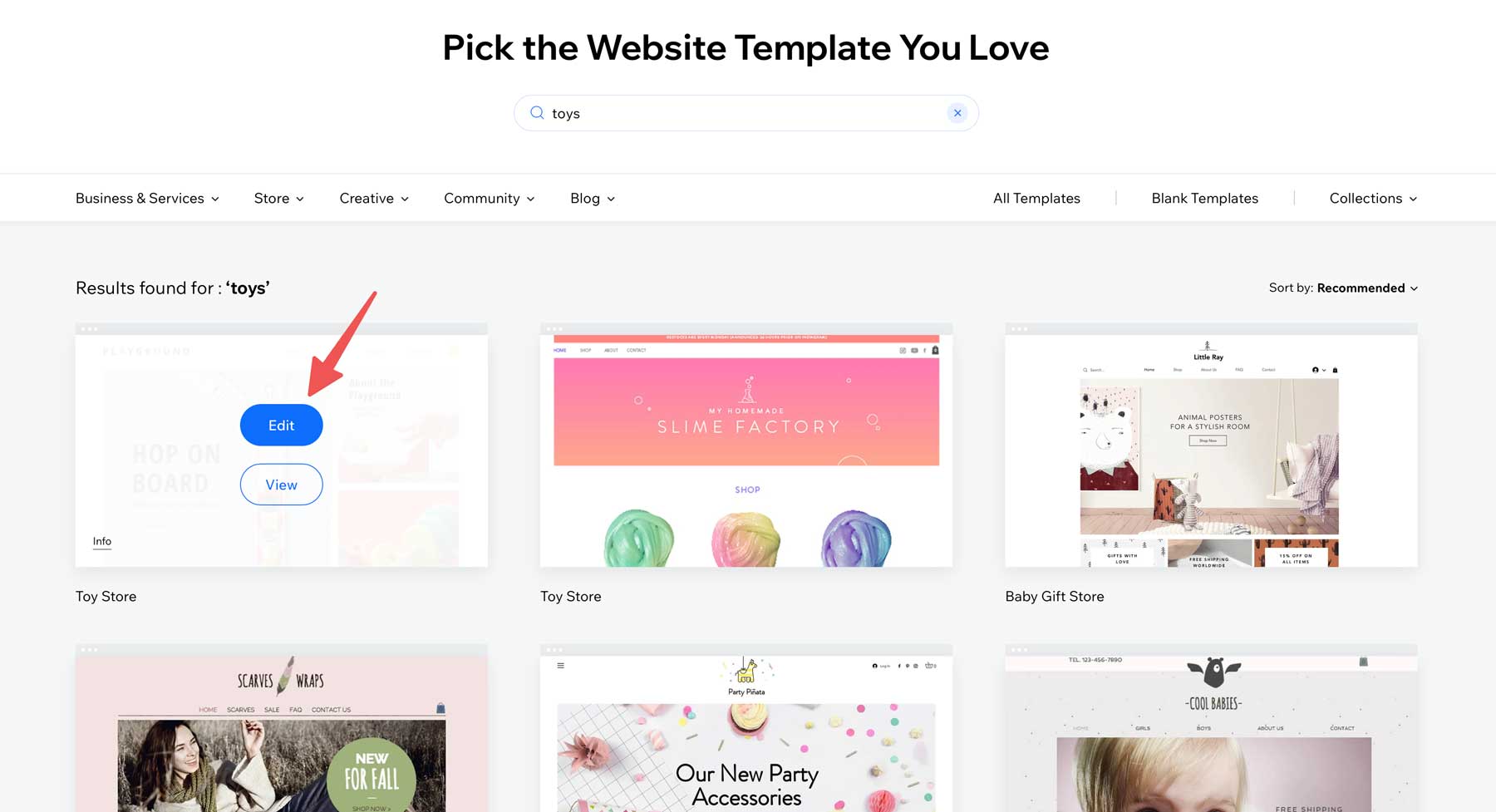 Edit Wix Template