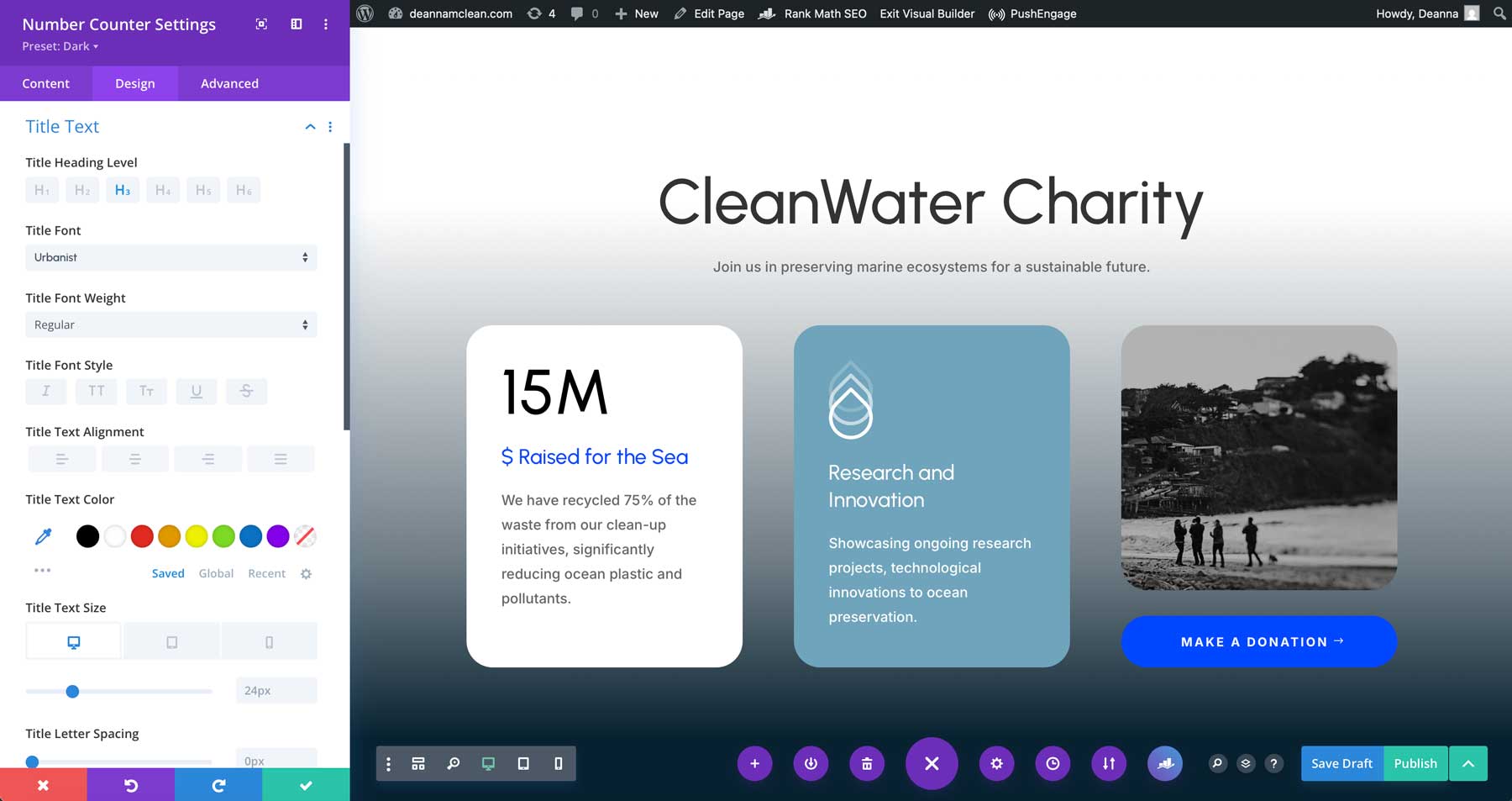 Divi 4 interface