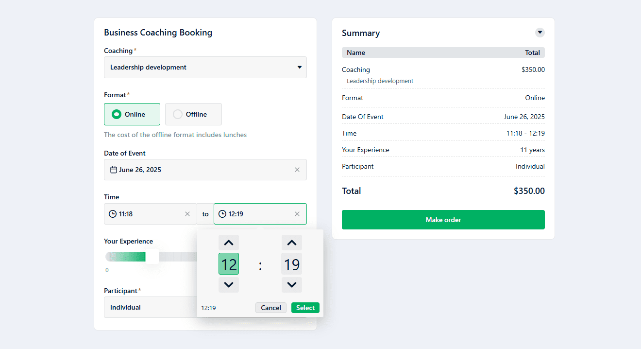 booking calc