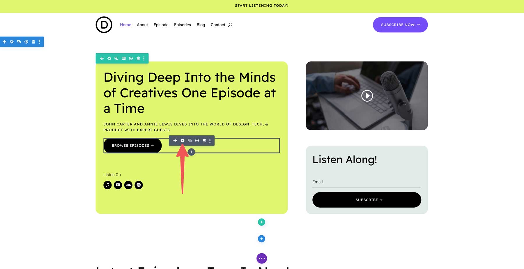 podcast starter site for Divi