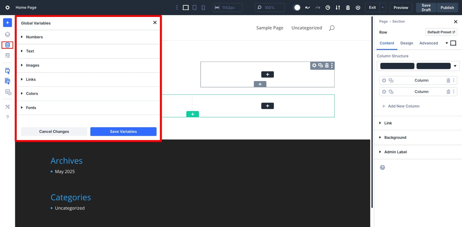 define design variables