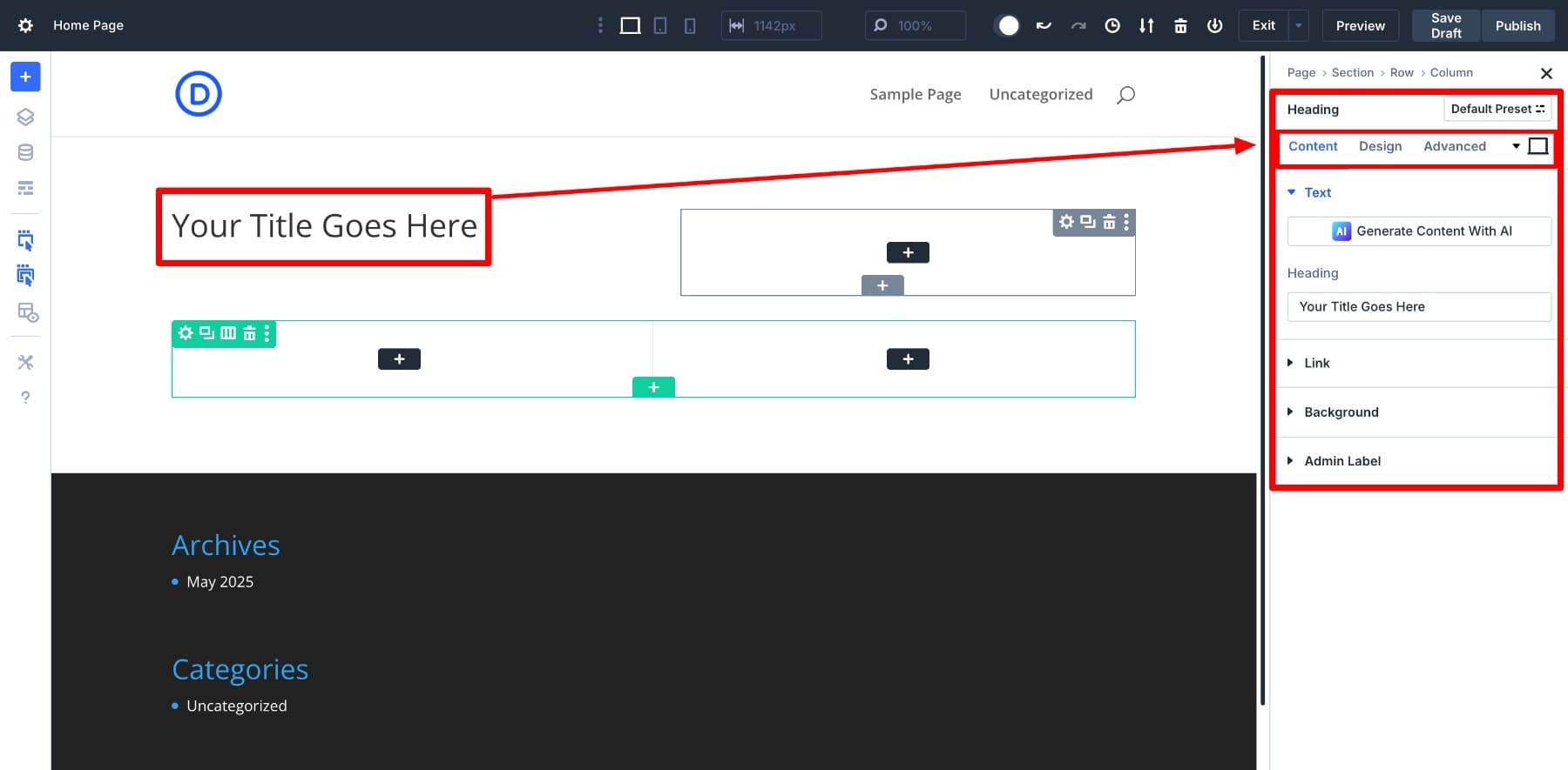 editing a module settings