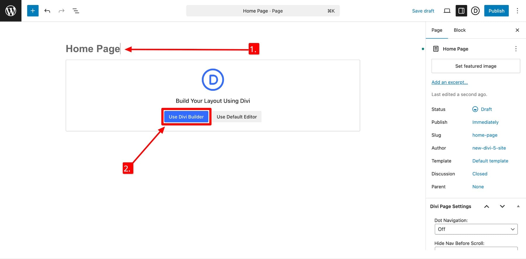 name and access divi builder
