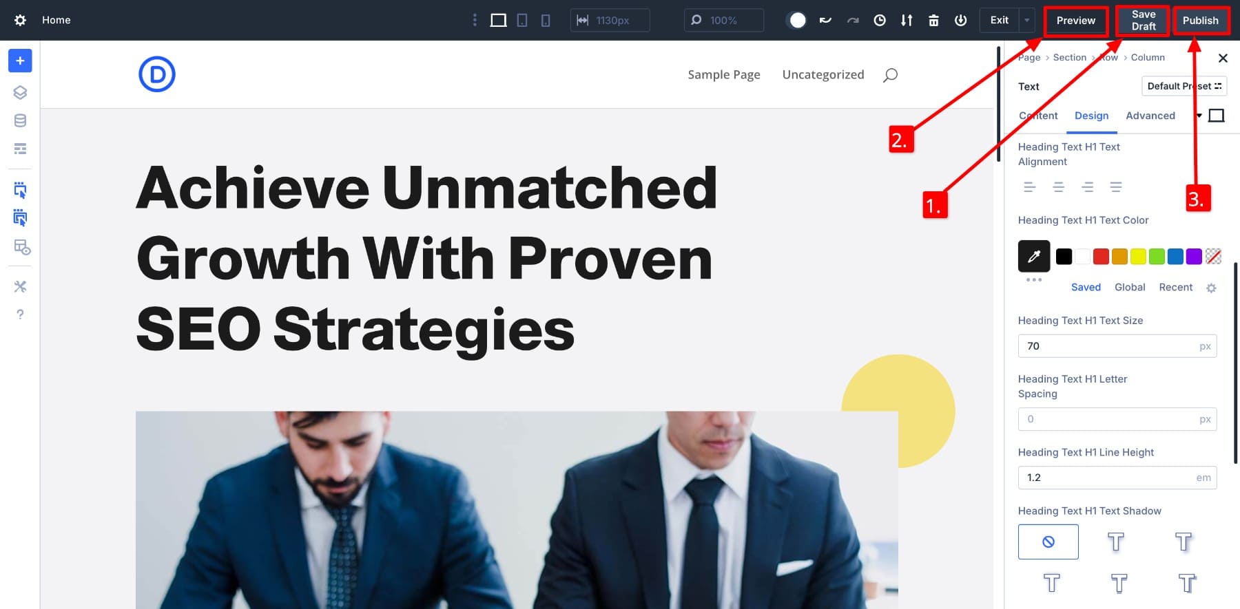 save, preview, and publish