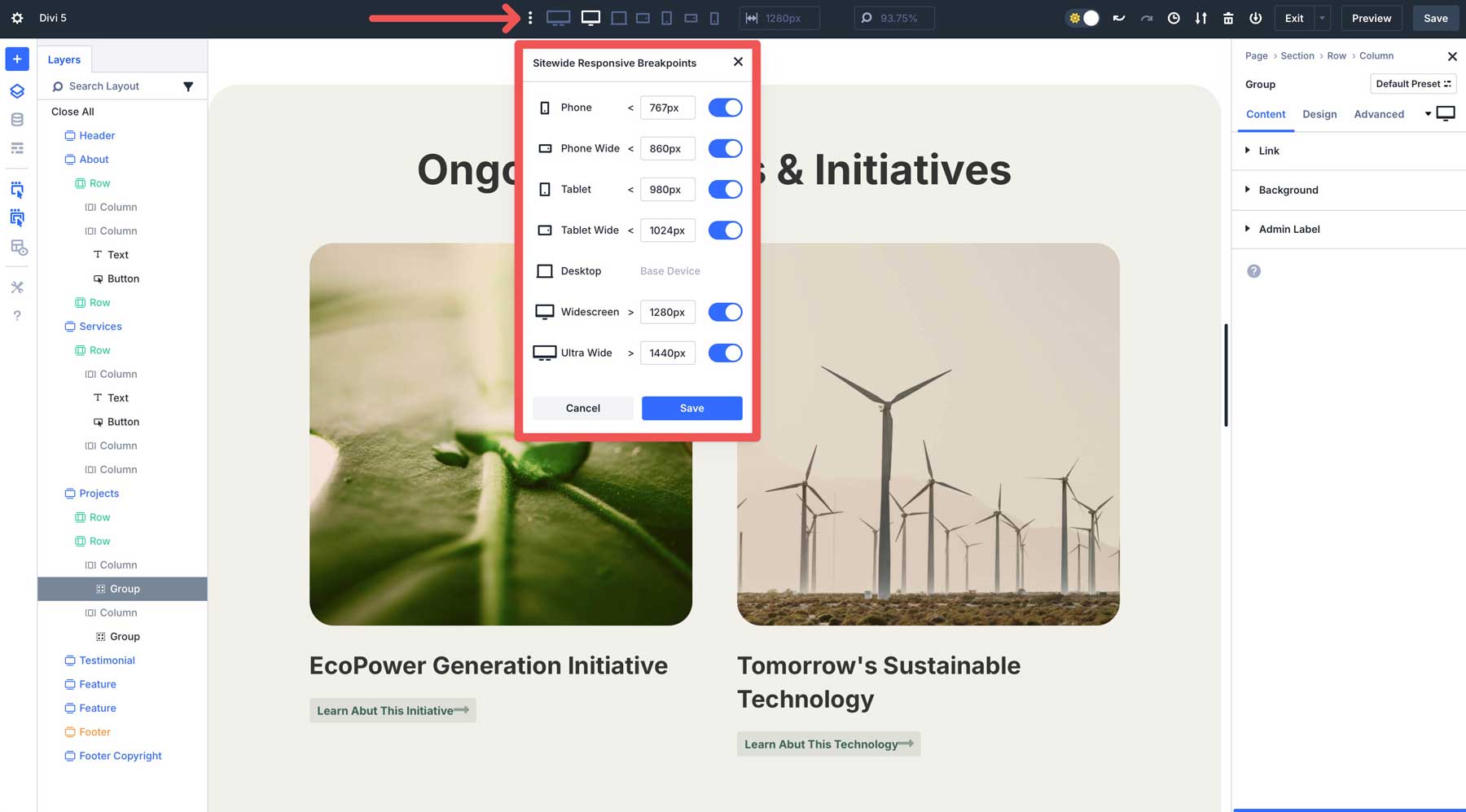 Divi 5 Customizable Breakpoints