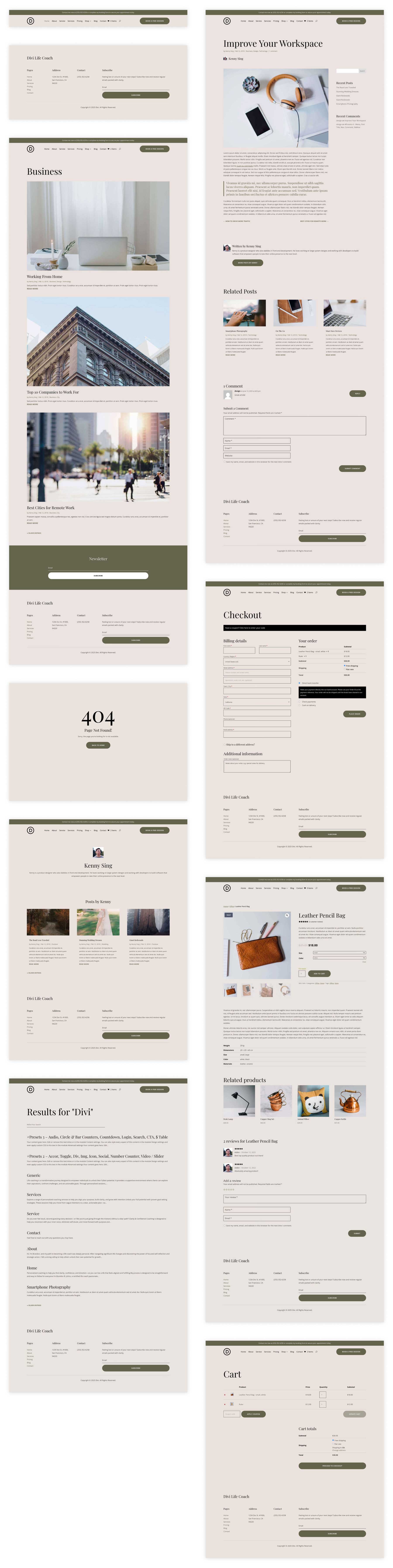 Life Coach starter site for Divi