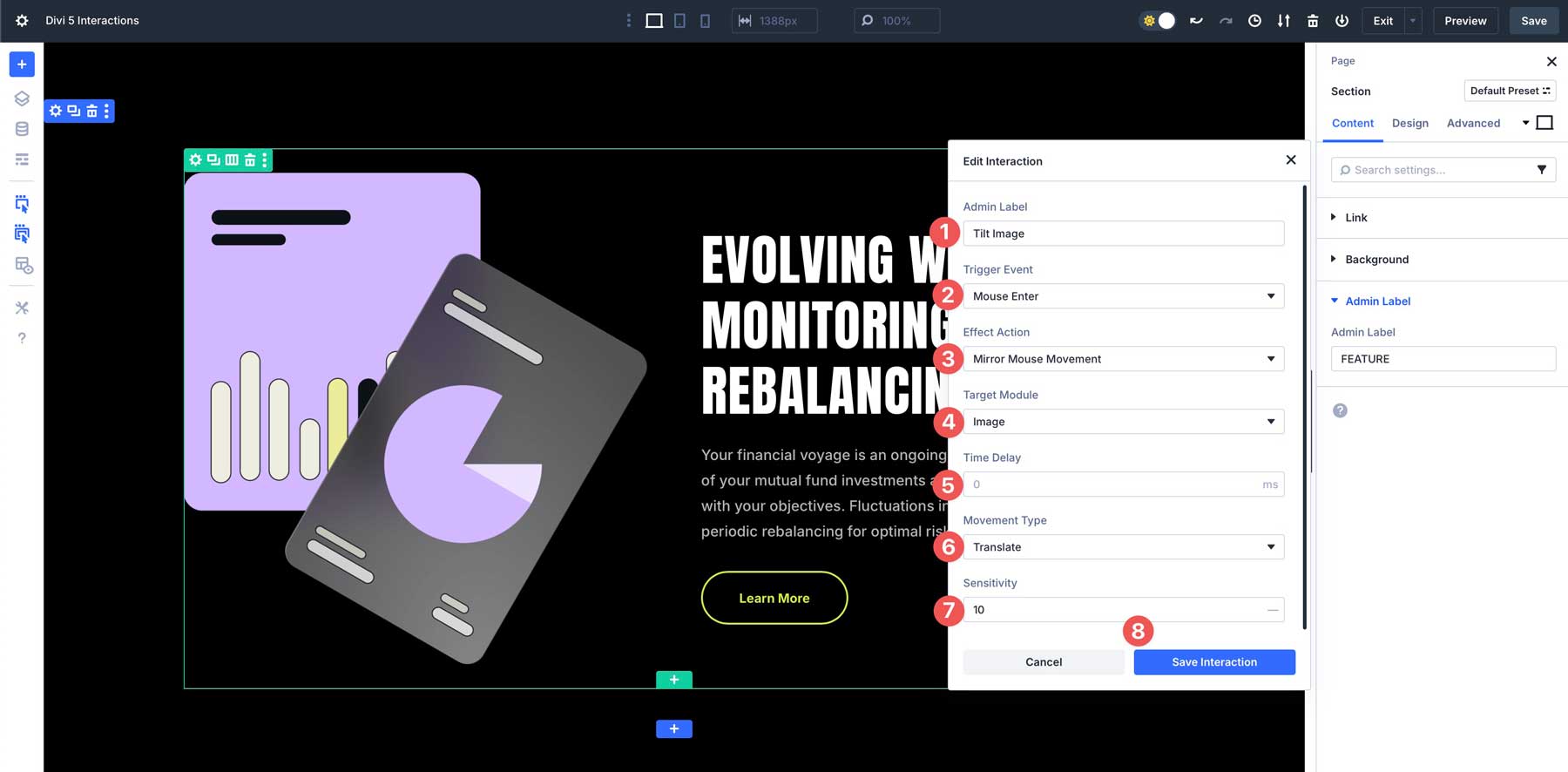 Divi 5 Interactions