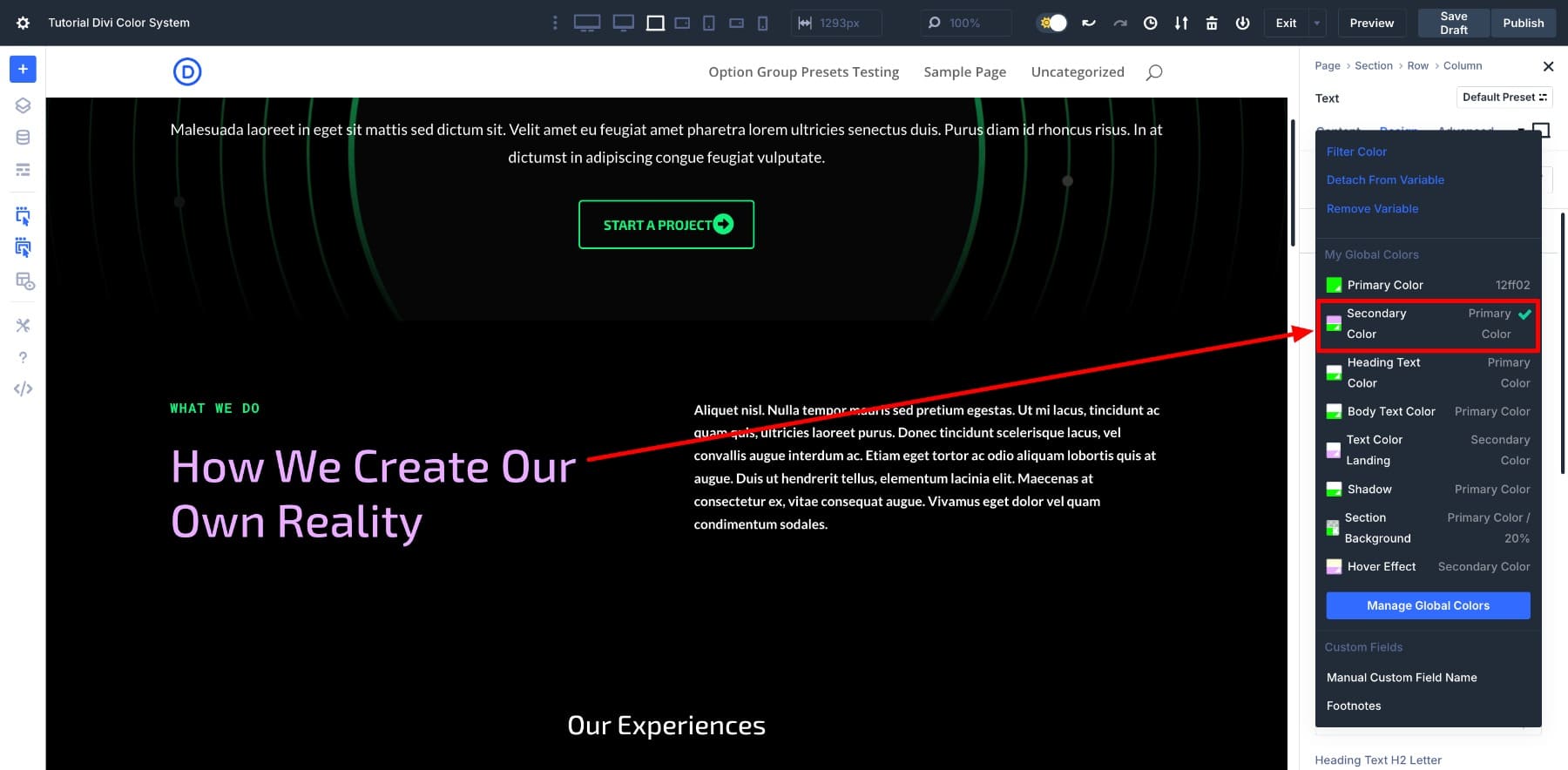 assign new color