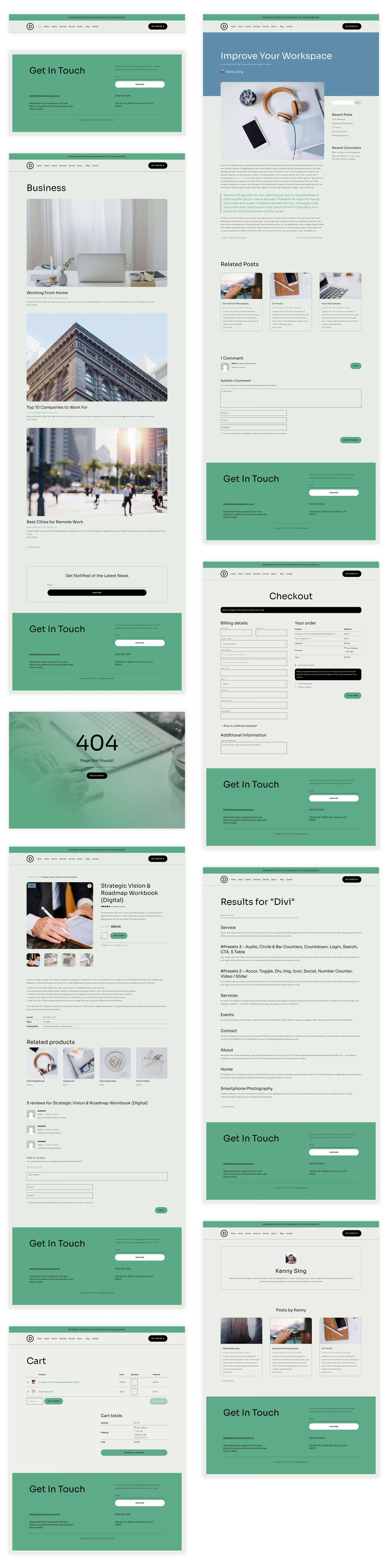 Business Coaching starter site for Divi