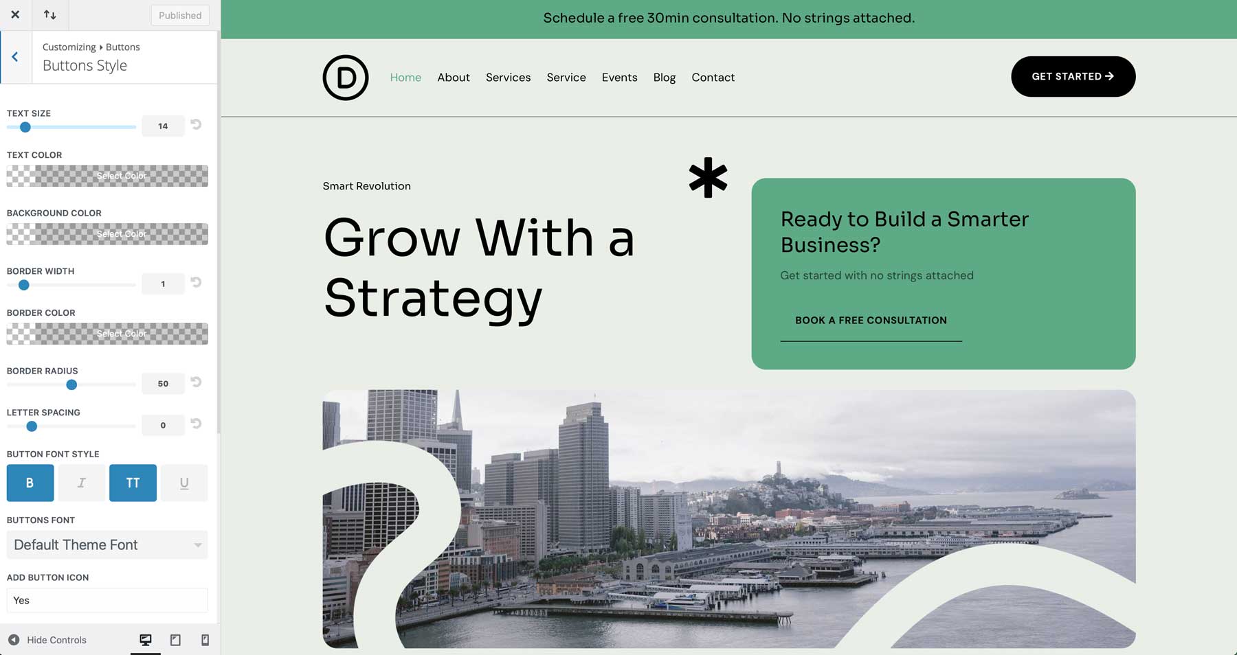 Business Coaching starter site for Divi